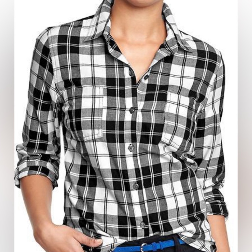 2 old navy shirts, 1 is a grey flannel, 2 is a yellow shirt